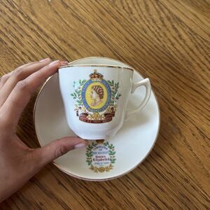 Vintage Queen Elizabeth II Coronation Tea Cup & Saucer Rosina Bone China England